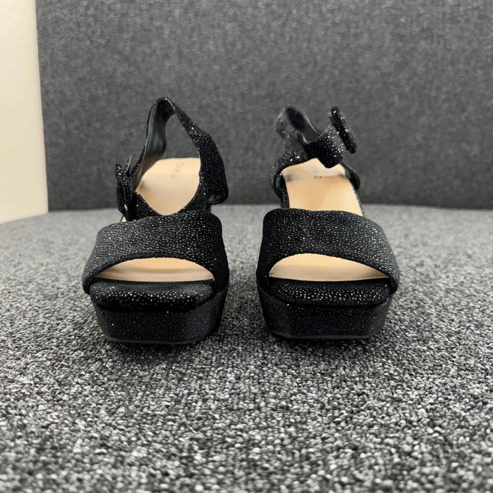 Torrid Platform Sandals Glitter Block Heel Womens 9.5WW Black dark aesthetic - Picture 7 of 11